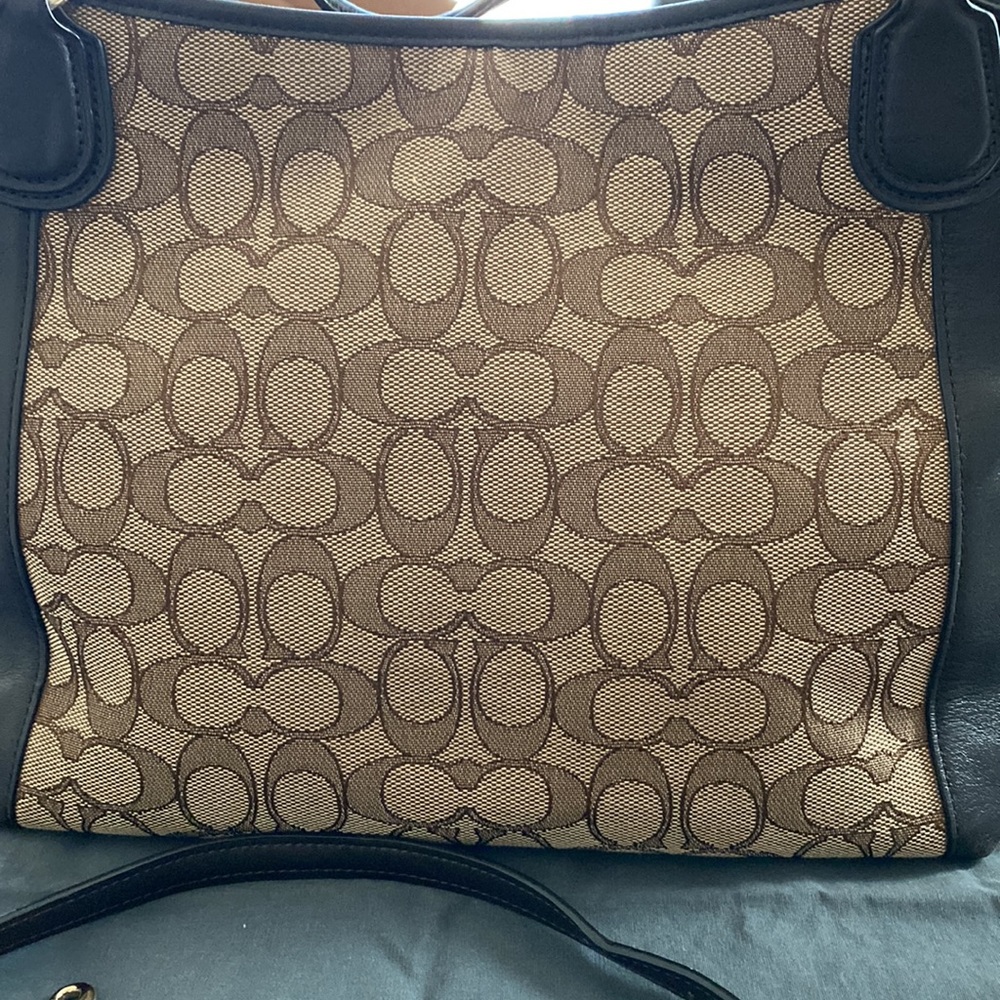 Coach Signature Canvas Shoulder Bag in Brown and Dark Brown - Picture 6 of 9